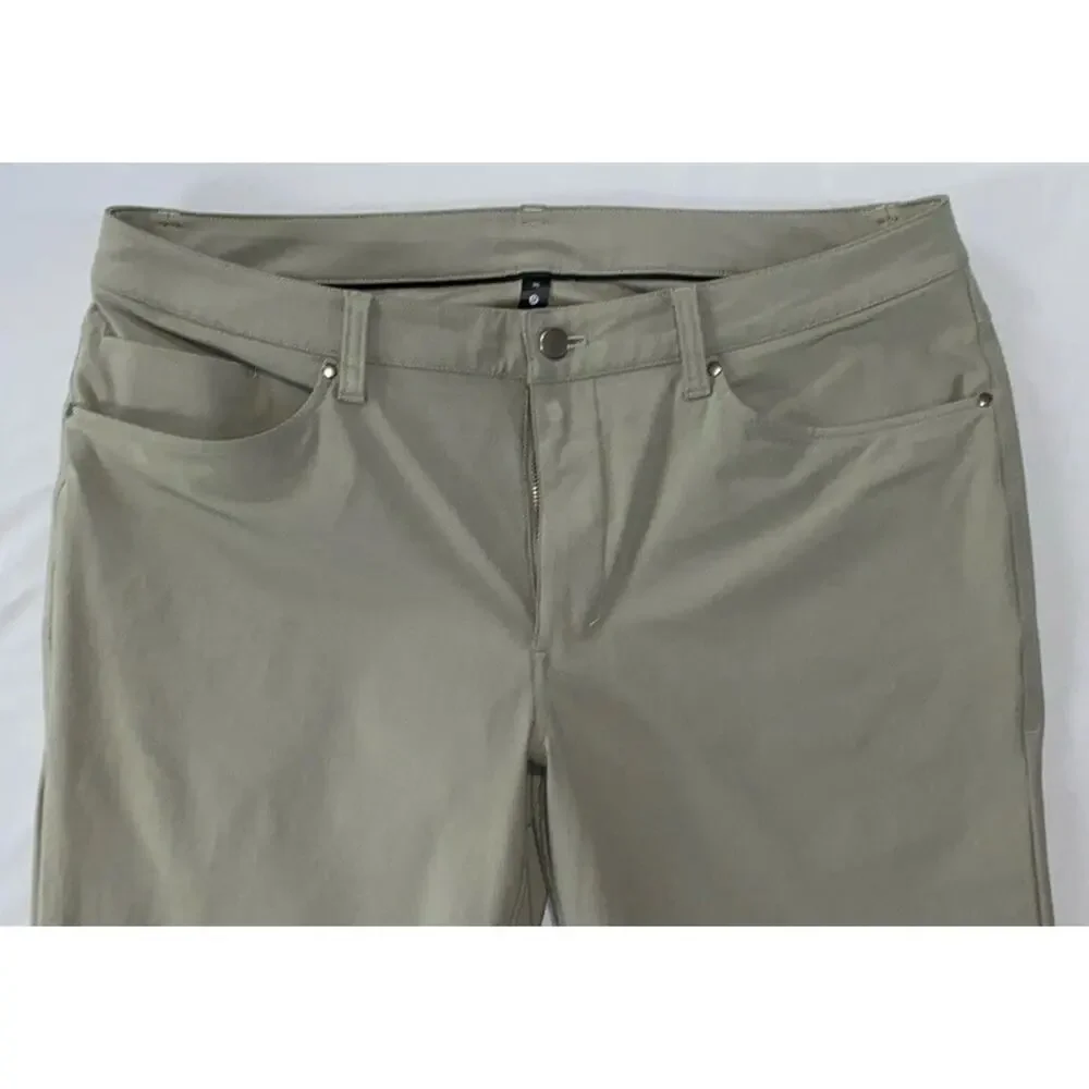 Lululemon LM5971S Flat Front Performance ABC Slim Fit Tech Pants. Olive, 36X29.5